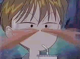 Aa-chan has juice coming out of his nose (37K JPEG)