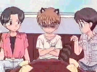 Akito is sleeping on the bus home - a Tanuki's Sleep (48K JPEG)